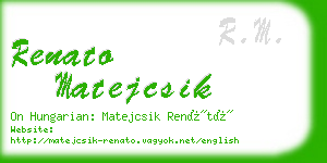 renato matejcsik business card